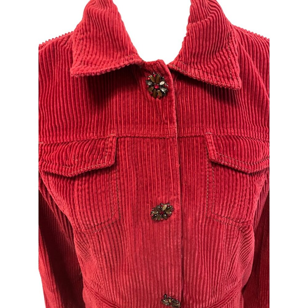 J.Jill Woman’s Small Red Button Up Jacket - Picture 2 of 4